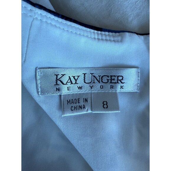 Kay Unger New York Silk Floral Sheath Dress 8 Ruched Empire Waist Wedding Guest - Picture 11 of 11